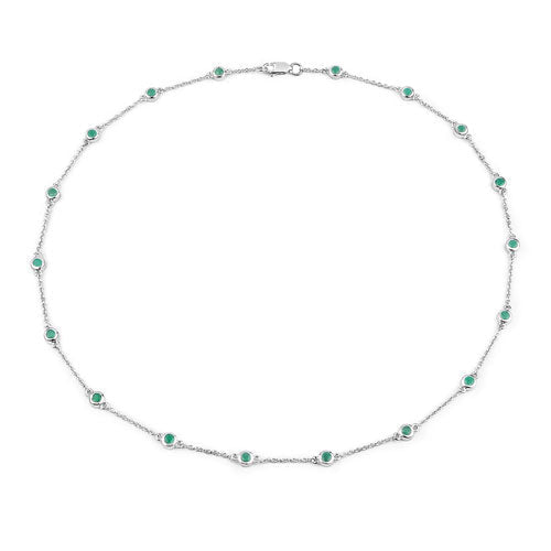 1.80 Carat Genuine Emerald .925 Sterling Silver Necklace - Necklaces - Custom Crafting Alliance, LLC