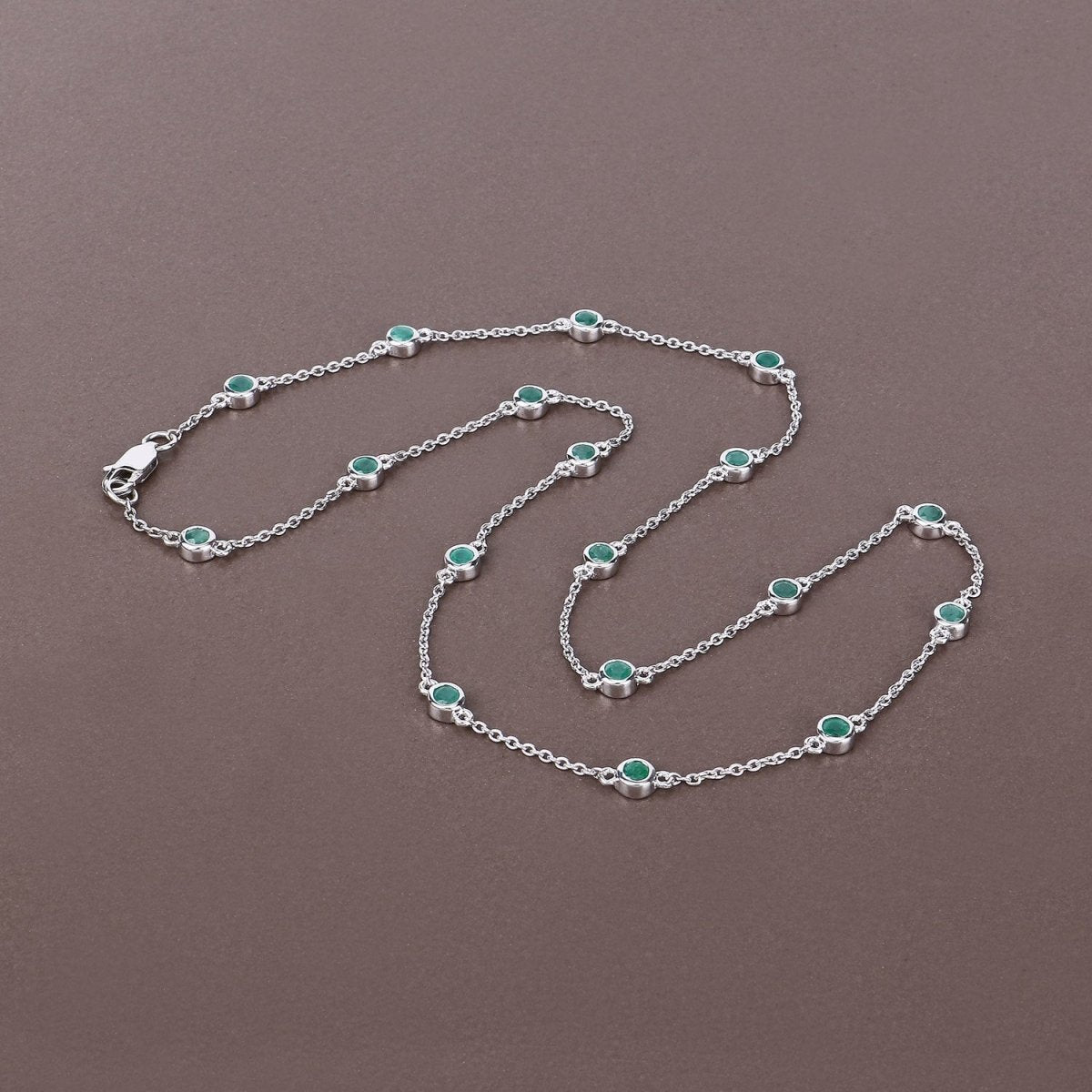 1.80 Carat Genuine Emerald .925 Sterling Silver Necklace - Necklaces - Custom Crafting Alliance, LLC