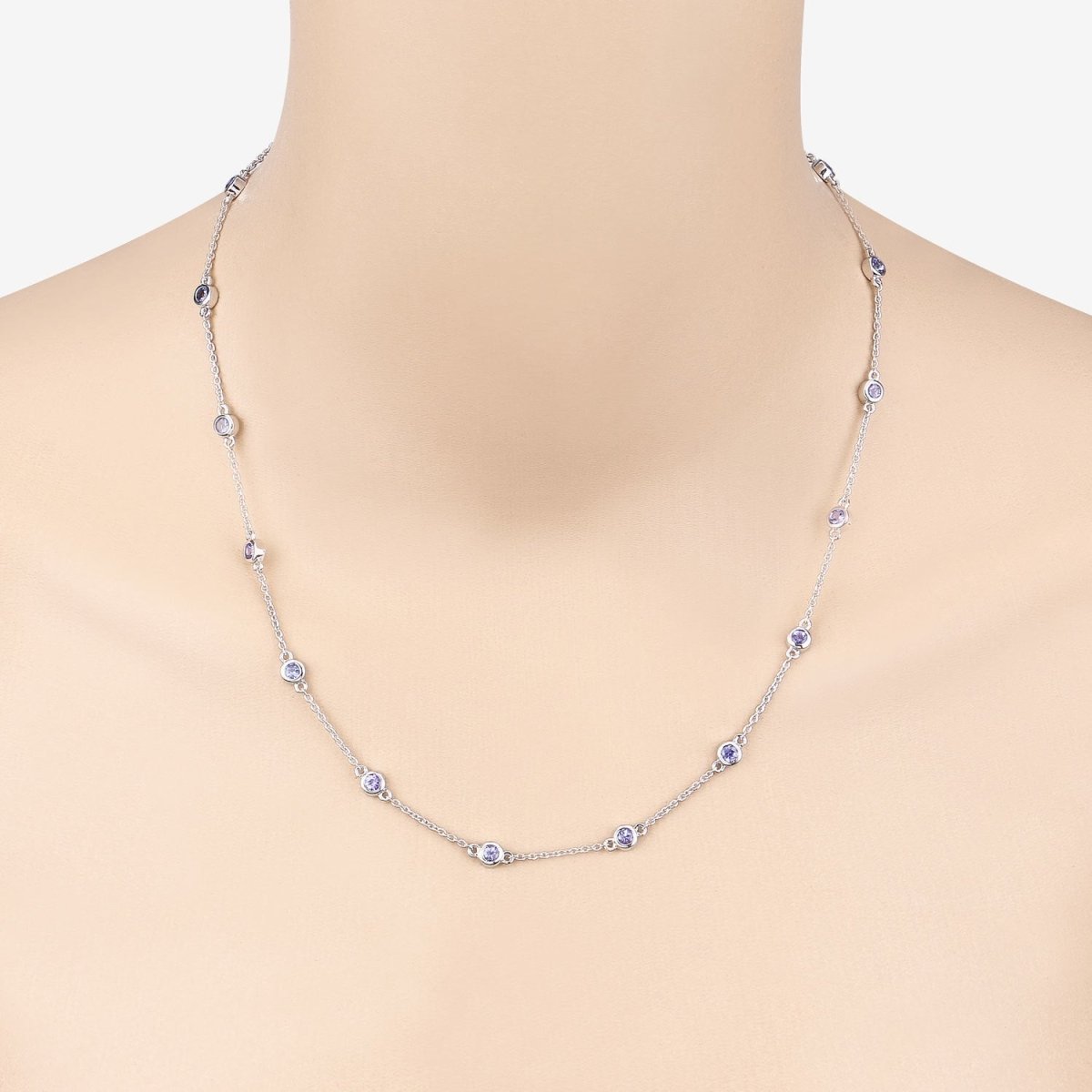 1.80 Carat Genuine Tanzanite .925 Sterling Silver Necklace - Necklaces - Custom Crafting Alliance, LLC