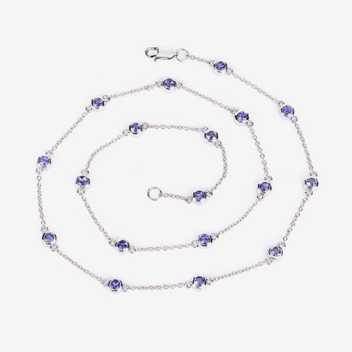 1.80 Carat Genuine Tanzanite .925 Sterling Silver Necklace - Necklaces - Custom Crafting Alliance, LLC