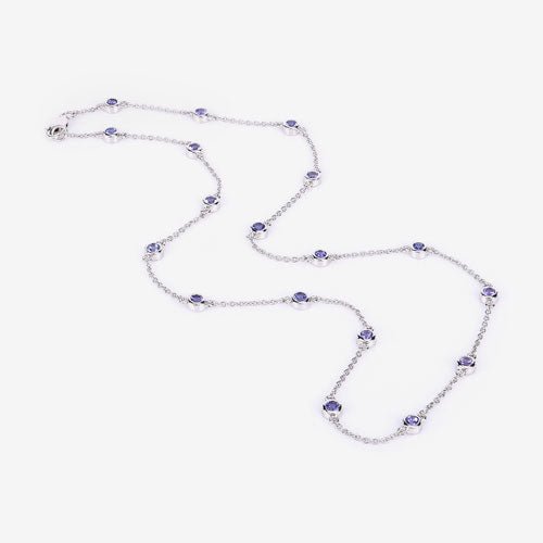 1.80 Carat Genuine Tanzanite .925 Sterling Silver Necklace - Necklaces - Custom Crafting Alliance, LLC