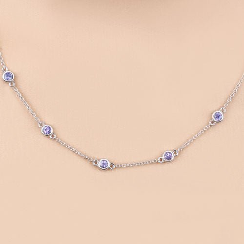 1.80 Carat Genuine Tanzanite .925 Sterling Silver Necklace - Necklaces - Custom Crafting Alliance, LLC