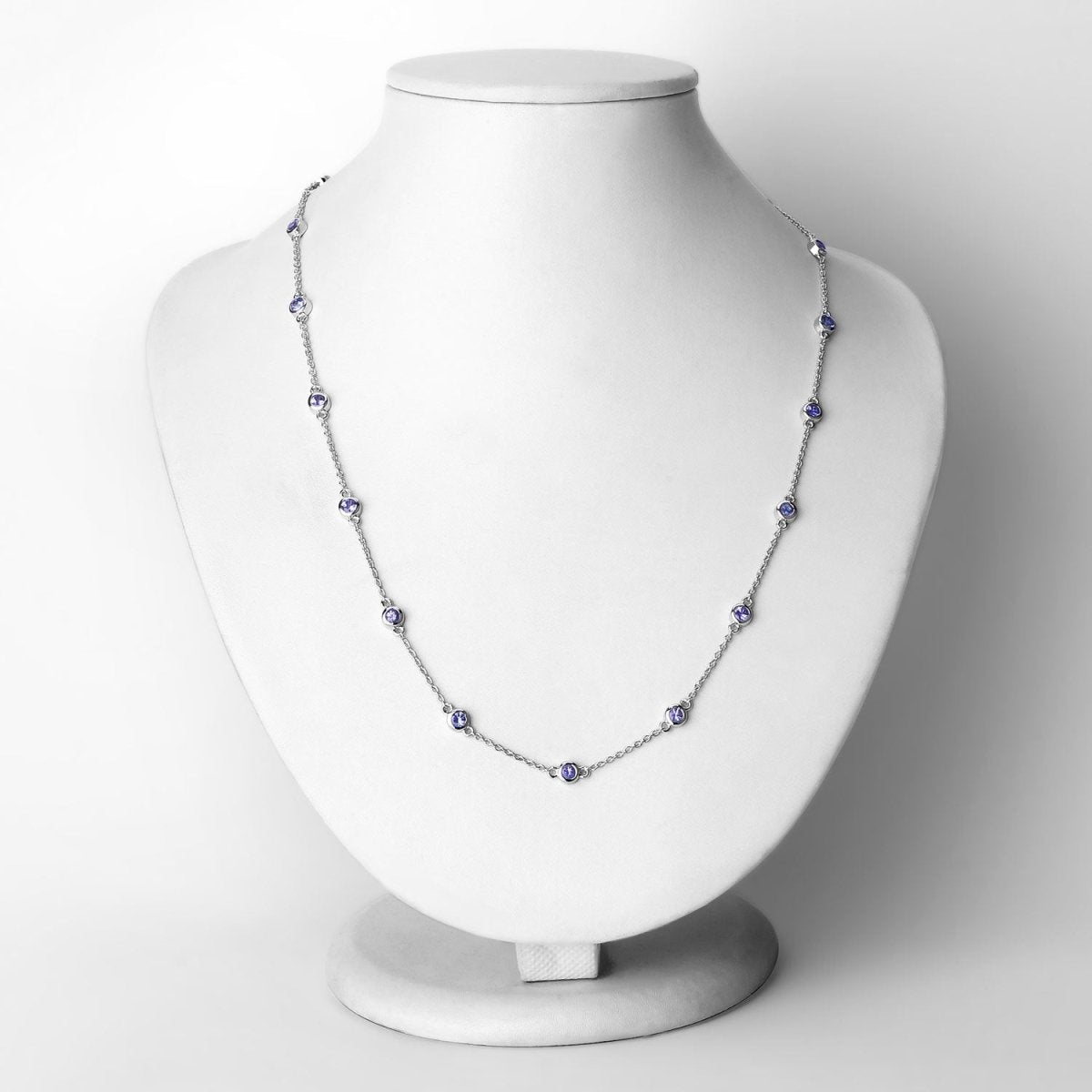 1.80 Carat Genuine Tanzanite .925 Sterling Silver Necklace - Necklaces - Custom Crafting Alliance, LLC