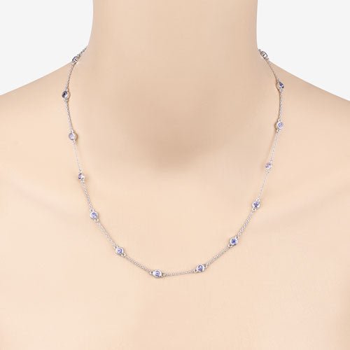 1.80 Carat Genuine Tanzanite .925 Sterling Silver Necklace - Necklaces - Custom Crafting Alliance, LLC