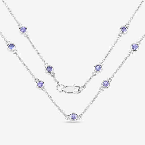 1.80 Carat Genuine Tanzanite .925 Sterling Silver Necklace - Necklaces - Custom Crafting Alliance, LLC