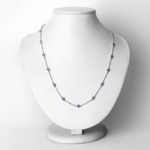 1.80 Carat Genuine Tanzanite .925 Sterling Silver Necklace - Necklaces - Custom Crafting Alliance, LLC