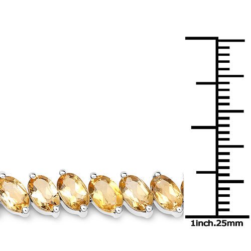 18.06 Carat Genuine Citrine .925 Sterling Silver Bracelet - Bracelets - Custom Crafting Alliance, LLC