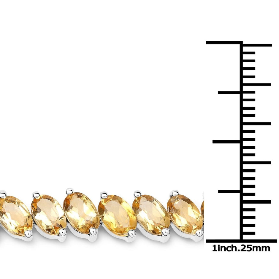 18.06 Carat Genuine Citrine .925 Sterling Silver Bracelet - Bracelets - Custom Crafting Alliance, LLC