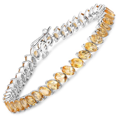 18.06 Carat Genuine Citrine .925 Sterling Silver Bracelet - Bracelets - Custom Crafting Alliance, LLC