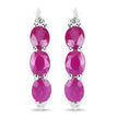 1.81 Carat Genuine Ruby and White Diamond .925 Sterling Silver Earrings - Earrings - Custom Crafting Alliance, LLC