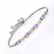 1.81 Carat Genuine Tanzanite and White Topaz .925 Sterling Silver Bracelet - Bracelets - Custom Crafting Alliance, LLC