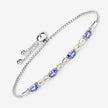 1.81 Carat Genuine Tanzanite and White Topaz .925 Sterling Silver Bracelet - Bracelets - Custom Crafting Alliance, LLC