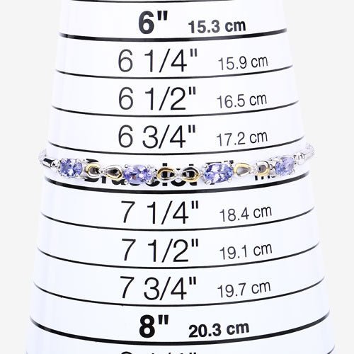 1.81 Carat Genuine Tanzanite and White Topaz .925 Sterling Silver Bracelet - Bracelets - Custom Crafting Alliance, LLC