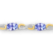 1.81 Carat Genuine Tanzanite and White Topaz .925 Sterling Silver Bracelet - Bracelets - Custom Crafting Alliance, LLC