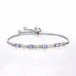 1.81 Carat Genuine Tanzanite and White Topaz .925 Sterling Silver Bracelet - Bracelets - Custom Crafting Alliance, LLC