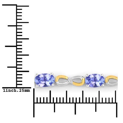 1.81 Carat Genuine Tanzanite and White Topaz .925 Sterling Silver Bracelet - Bracelets - Custom Crafting Alliance, LLC