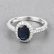 1.82 Carat Genuine Blue Sapphire and White Diamond 14K White Gold Ring - Rings - Custom Crafting Alliance, LLC
