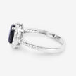 1.82 Carat Genuine Blue Sapphire and White Diamond 14K White Gold Ring - Rings - Custom Crafting Alliance, LLC