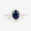 1.82 Carat Genuine Blue Sapphire and White Diamond 14K Yellow Gold Ring - Rings - Custom Crafting Alliance, LLC