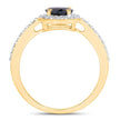 1.82 Carat Genuine Blue Sapphire and White Diamond 14K Yellow Gold Ring - Rings - Custom Crafting Alliance, LLC