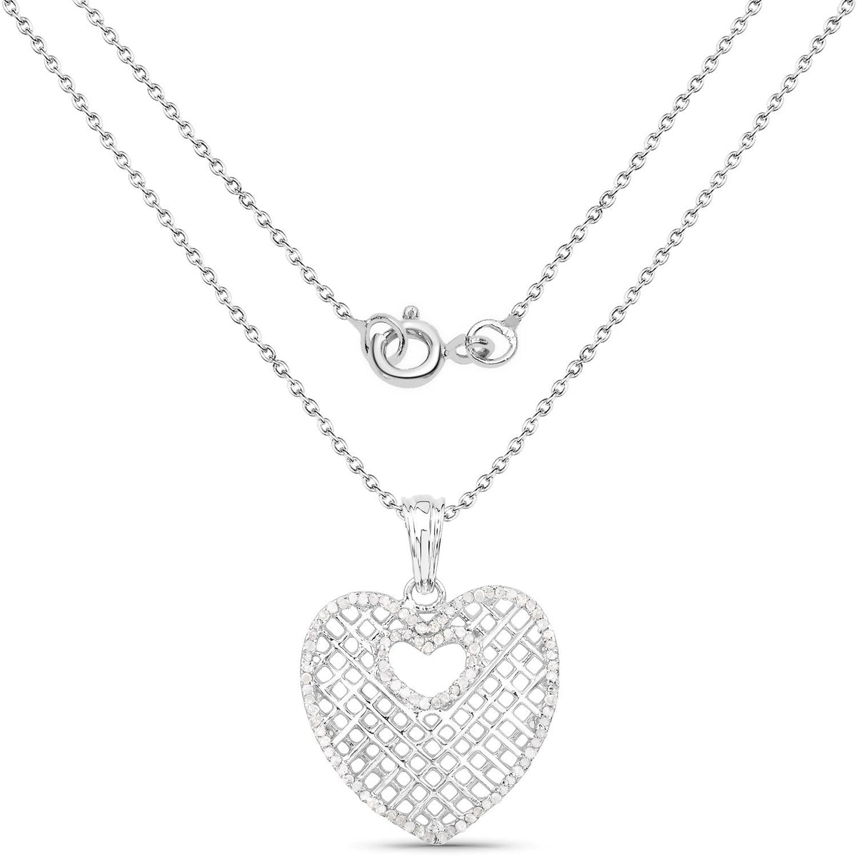 0.52 Carat Genuine White Diamond .925 Sterling Silver Pendant