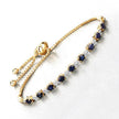 1.83 Carat Genuine Blue Sapphire and White Diamond .925 Sterling Silver Bracelet - Bracelets - Custom Crafting Alliance, LLC