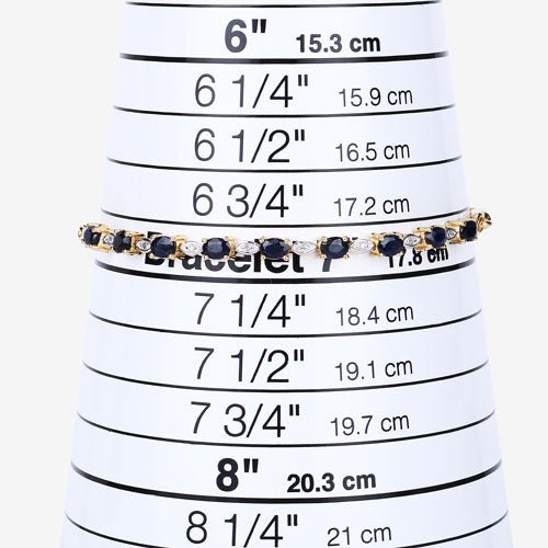 1.83 Carat Genuine Blue Sapphire and White Diamond .925 Sterling Silver Bracelet - Bracelets - Custom Crafting Alliance, LLC