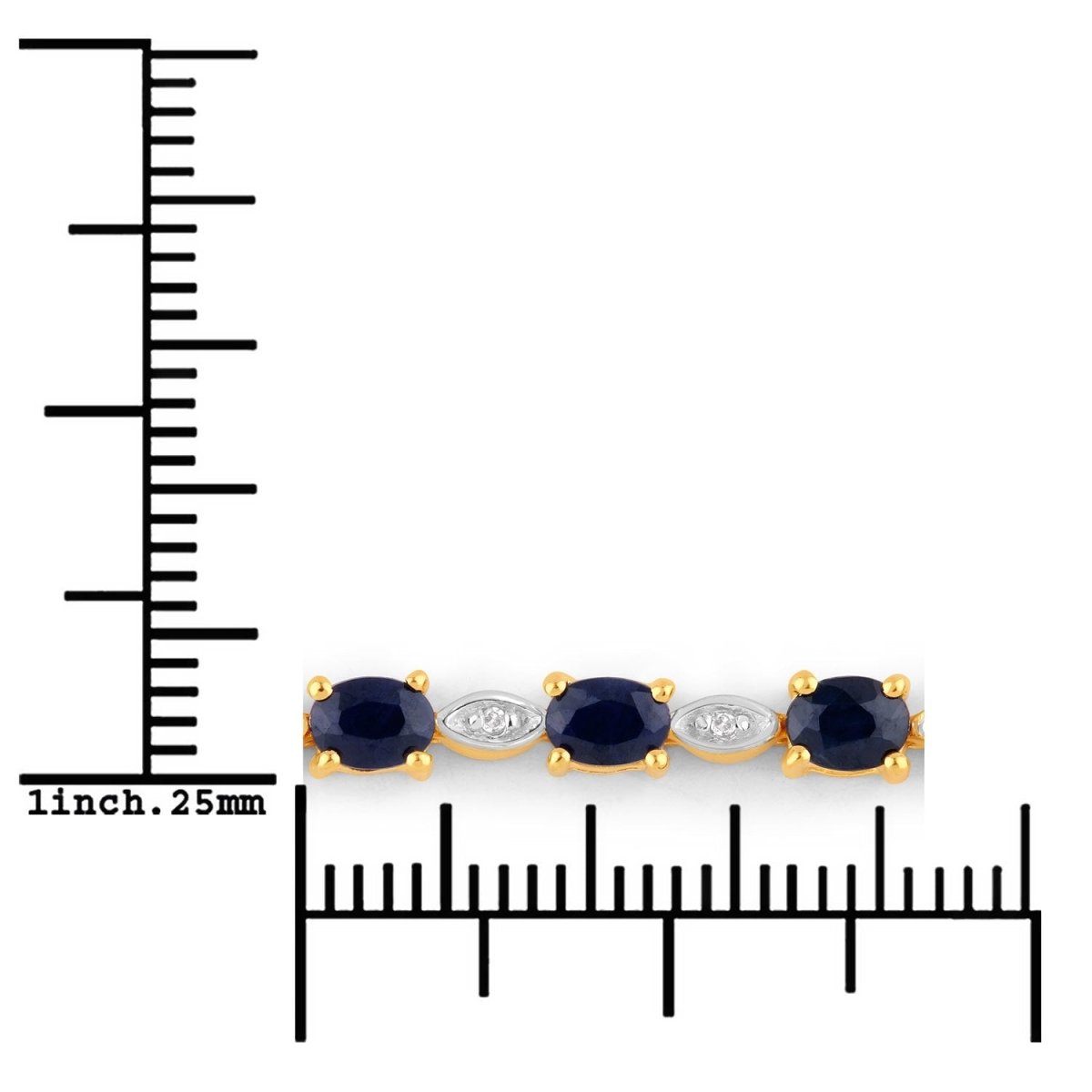 1.83 Carat Genuine Blue Sapphire and White Diamond .925 Sterling Silver Bracelet - Bracelets - Custom Crafting Alliance, LLC
