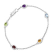 1.83 Carat Genuine Multi Stones .925 Sterling Silver Bracelet - Bracelets - Custom Crafting Alliance, LLC