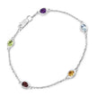 1.83 Carat Genuine Multi Stones .925 Sterling Silver Bracelet - Bracelets - Custom Crafting Alliance, LLC