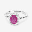 1.83 Carat Genuine Ruby and White Diamond 14K White Gold Ring - Rings - Custom Crafting Alliance, LLC