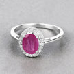 1.83 Carat Genuine Ruby and White Diamond 14K White Gold Ring - Rings - Custom Crafting Alliance, LLC
