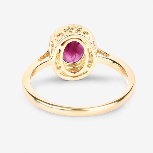 1.83 Carat Genuine Ruby and White Diamond 14K Yellow Gold Ring - Rings - Custom Crafting Alliance, LLC