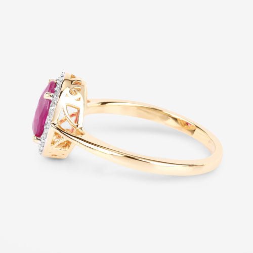 1.83 Carat Genuine Ruby and White Diamond 14K Yellow Gold Ring - Rings - Custom Crafting Alliance, LLC