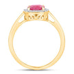 1.83 Carat Genuine Ruby and White Diamond 14K Yellow Gold Ring - Rings - Custom Crafting Alliance, LLC