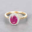 1.83 Carat Genuine Ruby and White Diamond 14K Yellow Gold Ring - Rings - Custom Crafting Alliance, LLC