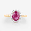 1.83 Carat Genuine Ruby and White Diamond 14K Yellow Gold Ring - Rings - Custom Crafting Alliance, LLC