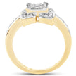14K Yellow Gold Plated 0.24 Carat Genuine White Diamond .925 Sterling Silver Ring