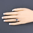 1.84 Carat Genuine Blue Sapphire and White Diamond 14K White Gold Ring - Rings - Custom Crafting Alliance, LLC