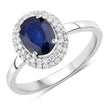 1.84 Carat Genuine Blue Sapphire and White Diamond 14K White Gold Ring - Rings - Custom Crafting Alliance, LLC