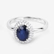 1.84 Carat Genuine Blue Sapphire and White Diamond 14K White Gold Ring - Rings - Custom Crafting Alliance, LLC