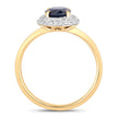 1.84 Carat Genuine Blue Sapphire and White Diamond 14K Yellow Gold Ring - Rings - Custom Crafting Alliance, LLC