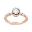 18K Rose Gold 1/2 Cttw Composite Marquise Composite Diamond Oval Shaped Halo Engagement Ring (F-G Color, VS1-VS2 Clarity) - Ring Size 7