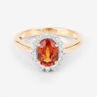 1.87 Carat Genuine Spessartite Garnet and White Diamond 14K Yellow Gold Ring - Rings - Custom Crafting Alliance, LLC