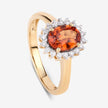 1.87 Carat Genuine Spessartite Garnet and White Diamond 14K Yellow Gold Ring - Rings - Custom Crafting Alliance, LLC