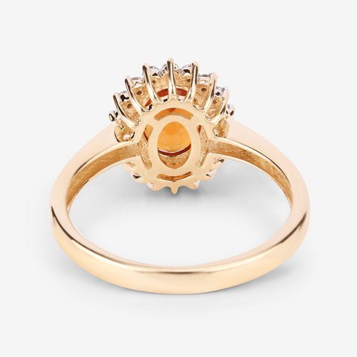 1.87 Carat Genuine Spessartite Garnet and White Diamond 14K Yellow Gold Ring - Rings - Custom Crafting Alliance, LLC