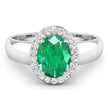 1.87 Carat Genuine Zambian Emerald and White Diamond 14K White Gold Ring - Rings - Custom Crafting Alliance, LLC