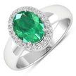 1.87 Carat Genuine Zambian Emerald and White Diamond 14K White Gold Ring - Rings - Custom Crafting Alliance, LLC