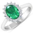 1.87 Carat Genuine Zambian Emerald and White Diamond 14K White Gold Ring - Rings - Custom Crafting Alliance, LLC