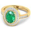 1.87 Carat Genuine Zambian Emerald and White Diamond 14K Yellow Gold Ring - Rings - Custom Crafting Alliance, LLC